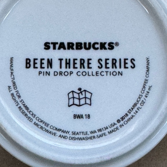 Starbucks 2018 Pike Place Been There Pin Drop Green and White Coffee Mug. 14 oz - Picture 7 of 7